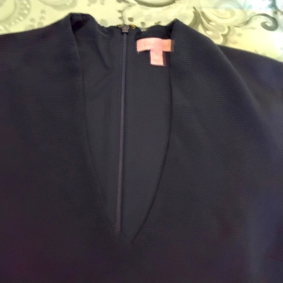 🎉 HP 🎉  Lilly Pulitzer Navy Blue Ribbed Deep V-Neck 3/4 Sleeve Dress - M - Picture 5 of 8